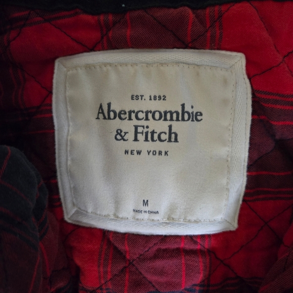 Abercrombie & Fitch Navy Blue Fur Hooded Jacket Size Medium - Picture 5 of 5